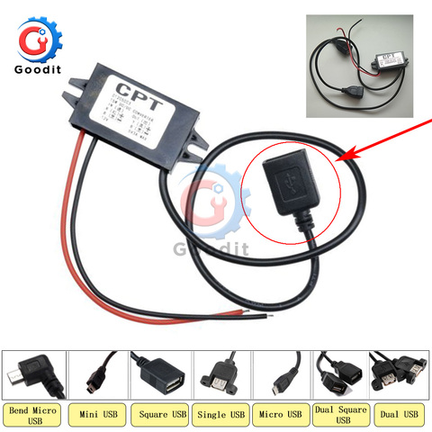 DC-DC 12V to 5V 3A 15W Car Power Converter Micro Mini USB Step Down Voltage Power Supply Output Adapter Low Heat Auto Protection ► Photo 1/6