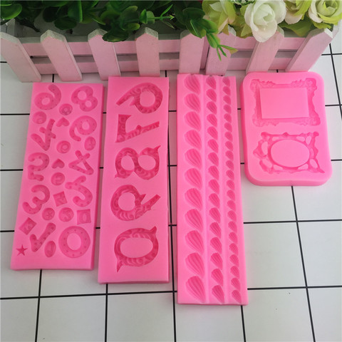 Photo Frame Shape Silicone Mold,Sugarcraft Cake Decorating Tools,Fondant Chocolate Molds Cake Border Mould ► Photo 1/5