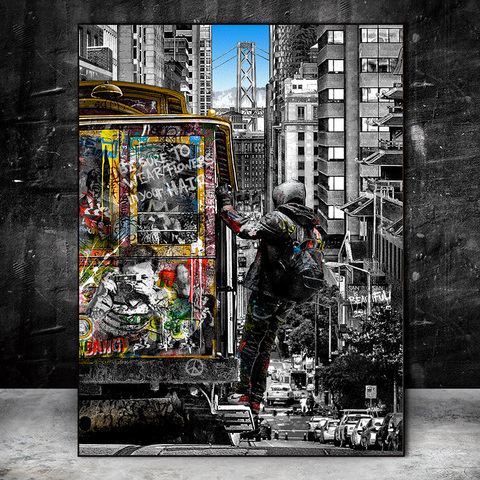 Modern Graffiti Art Canvas Paintings on the Wall Art Posters and Prints Street Art Wall Pictures Home Decoration Cuadros Decor ► Photo 1/6