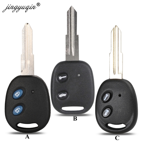 jingyuqin for Chevrolet LOVA Sail Epica Lechi Spark Remote Key 2 Buttons Uncut Brass Blade Blank Key Shell Replacement ► Photo 1/5