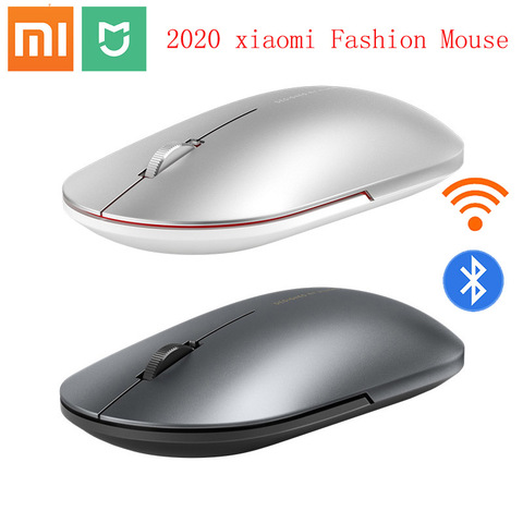 Original Xiaomi Fashion Mouse Portable Wireless Game Mouse 1000dpi 2.4GHz Bluetooth link Optical Mouse Mini Portable Metal Mouse ► Photo 1/6