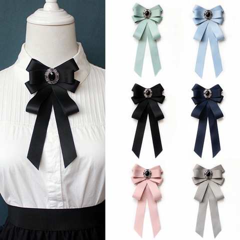 Lady Tie Uniform Wear Bowtie Women Cravat Female Detachable Collar Ascot  for Students uniform - AliExpress