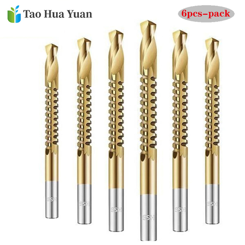 6pcs Cobalt Drill Bit Set Spiral Screw Metric Composite Tap Drill Bit Tap Twist Drill Bit Set Multi-functional Metal Special AA ► Photo 1/6