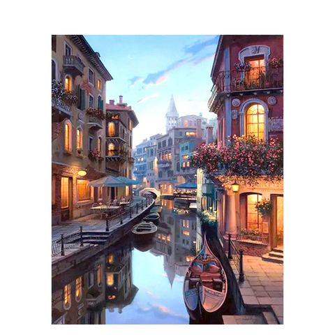 GATYZTORY DIY Painting By Numbers Landscape Picture HandPainted Oil Painting Zero Basis Colouring Home Decor Custom Photo ► Photo 1/5