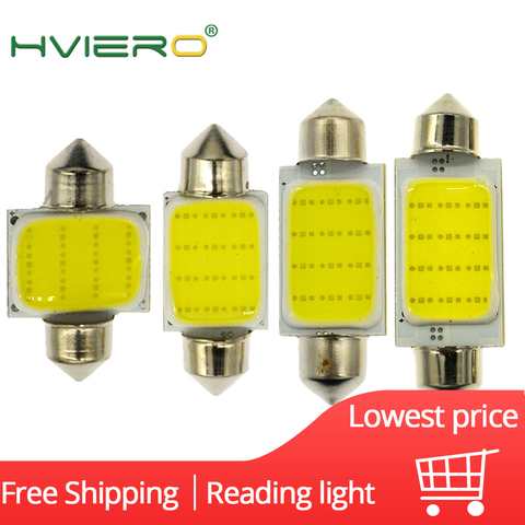 White Cob 12Led Festoon Dome Lights Reading Lamp 31mm 36mm 39mm 42mm C5W C10W Auto Led Door Lights Backup Bulb Tail Bulbs DC 12v ► Photo 1/6