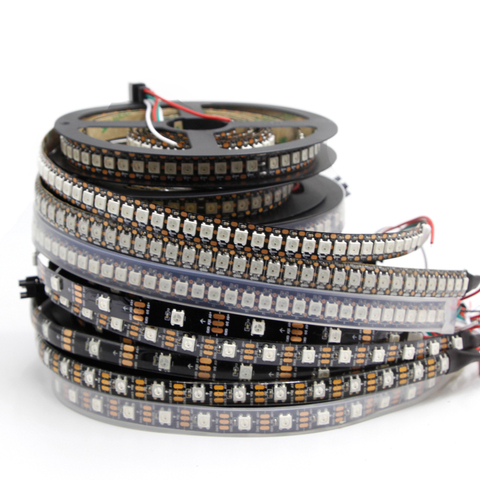 1m 2m 3m 4m 5m WS2812B WS2812 Led Strip Individually Addressable Smart RGB Led Strip Black/White PCB Waterproof IP30/65/67 DC5V ► Photo 1/6