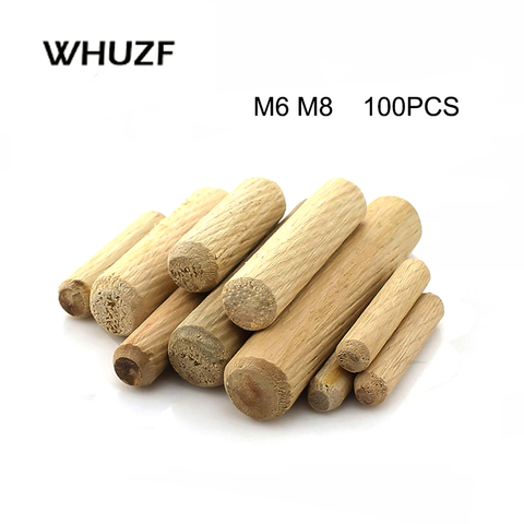 Dowel pin cavilha 100pcs Per Lot Twill 6/8mm Diameter Hardwood Round Furniture Fitting Wood Dowel Pin free shipping ► Photo 1/5