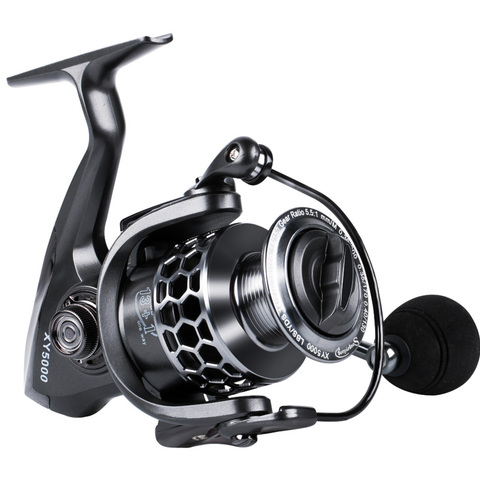 Sougayilang Metal Body Spinning Fishing Reel with Free Spare Spool 13+1BB 5.5:1 Gear Ratio Smooth EVA Handle Crap Fishing Reels ► Photo 1/6