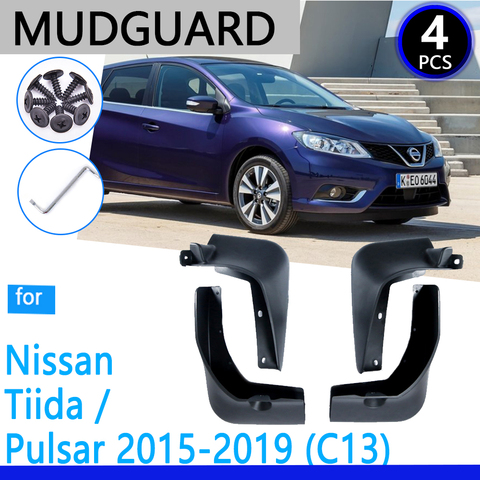 Mudguards fit for Nissan Pulsar Tiida C13 2015~2022 2016 2017 2022 Car Accessories Mudflap Fender Auto Replacement Parts ► Photo 1/6