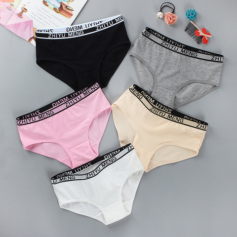 4Pcs Children's Panties 8-14Years Old Teenage Cotton Underwear