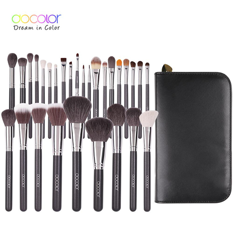 Docolor Makeup brushes set Professional Natural goat hair brushes Foundation Powder Contour Eyeshadow make up brushes with Bag ► Photo 1/6