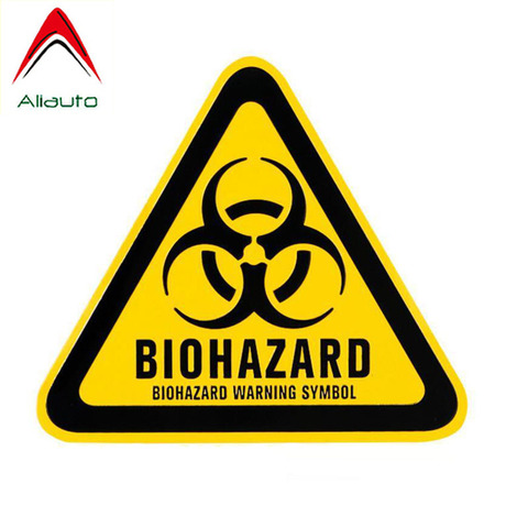 Aliauto Triangle Aluminum Biohazard Warning Symbol Car Sticker for Volkswagen Passat B5 Golf 4 5 6 7 Tiguan Jetta Mk6 ,12x11cm ► Photo 1/1