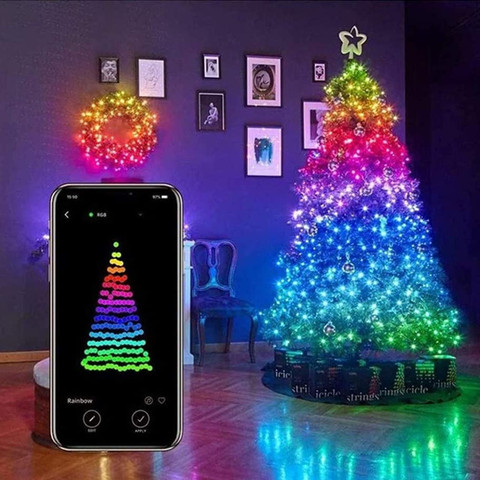 2/5/10/15/20M 20/50/100/150/200 LED USB Bluetooth Christmas Tree Decoration Lights Copper Wire Light String APP Remote Control ► Photo 1/6