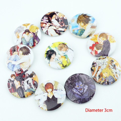 10Pcs/Set Japan Anime DEATH NOTE Figure Pins Brooches Badges Chest Ornament Cosplay itabag Bag Clothing Accessoies Gift New ► Photo 1/4