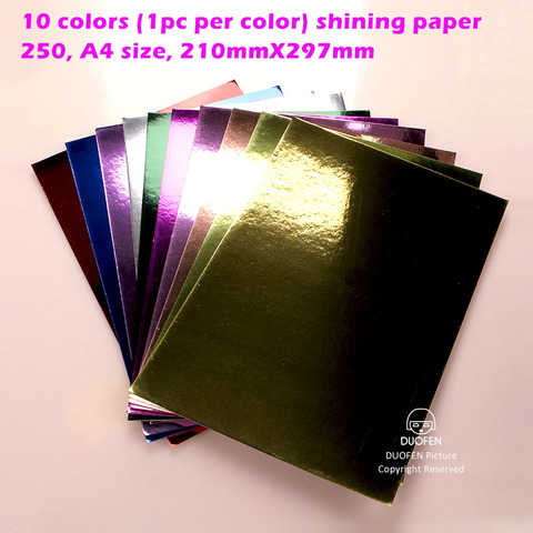 DUOFEN craft paper shining color golden gilded mirror suface A4 250g for DIY papercraft projects Scrapbook Paper Album ► Photo 1/6