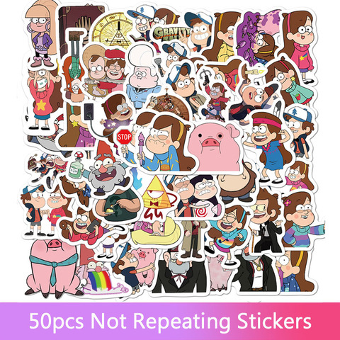 50pcs Funny Anime gravity falls Sticker For Car Laptop Luggage Motorcycle Skateboard Decal Kids Toy Sticker ► Photo 1/6