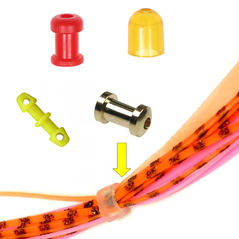 50PCS Copper/Plastic Slide Parts Saltwater Fishing Equipment Snapper Skirts and Rubber Tie Mule Maintenance Supplies 4 Types ► Photo 1/6