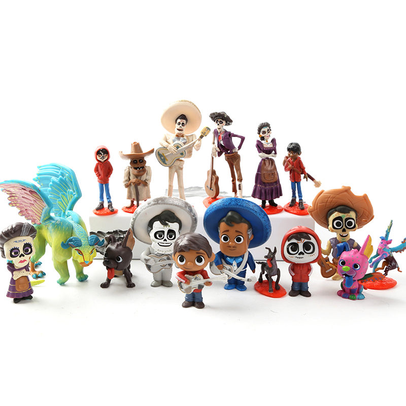 8pcs/set Movie Coco Pixar Miguel Riveras Characters Figure Toys Ernesto Hector 
