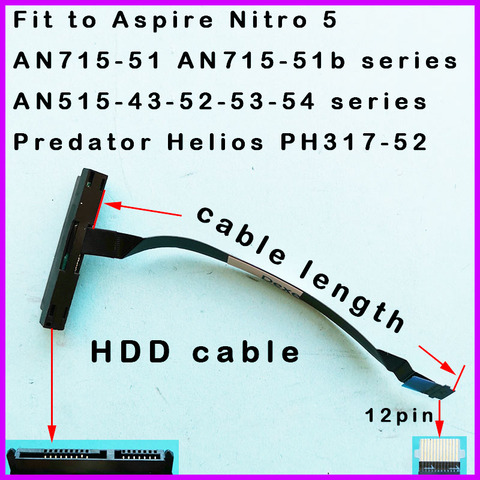 HDD hard drive cable connector for Aspire Nitro 5  AN715-51 AN715-51b series  AN515-43-52-53-54 series Predator Helios PH317-52 ► Photo 1/1