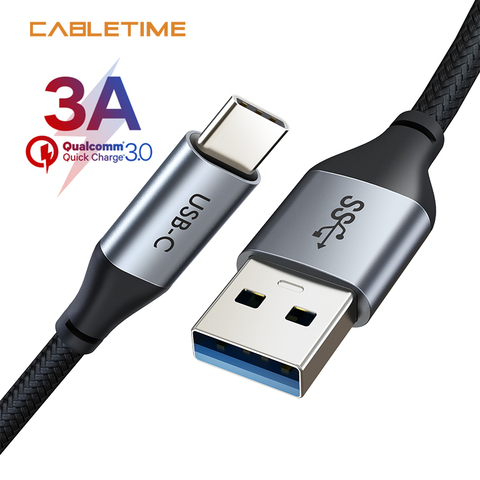 CABLETIME USB Type C Cable Sync and Fast Charger 3A for Huawei mate 20 P30 Pro Xiaomi mi 6 8 9 Tablet Macbook N219 ► Photo 1/6