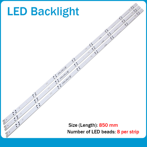 (New Kit )3 PCS 8LED 850mm LED backlight strip for LG HC430DGN-SLNX1 43UF6400 43UF640V 43UF6407 43UH610V 43UH619V ► Photo 1/6