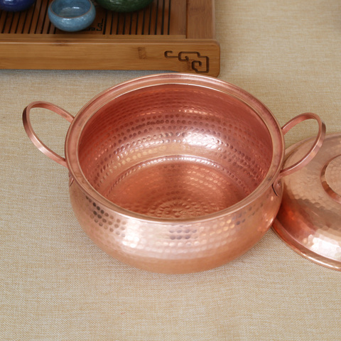 100% Pure Copper Pot Stew Steam Soup Purple Deep Casserole Steamer Handmade Soup pot hot pots 18-30cm ► Photo 1/3