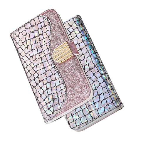 Glitter Leather Case For iPhone 11 12 Pro XS Max mini X XR 7 8 6s 6 Plus 5s 5 SE 2022 Flip Case Cover On For Apple iPhone 11 12 ► Photo 1/6