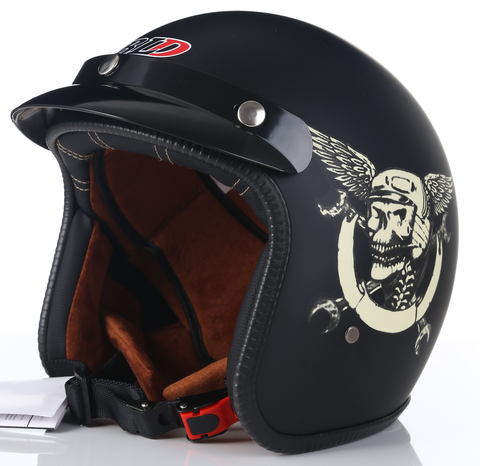 Dot Approved Open Motorcycle Helmet Retro Scooter Jet Open Face Skull Helmet Motorbike Riding Capacete Moto ABS Material ► Photo 1/5