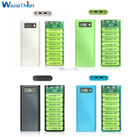 8x18650 Battery Charger Box Power Bank Holder Case Dual USB LCD Digital Display 8*18650 Battery Shell Storage DIY Kit No Battery ► Photo 1/5