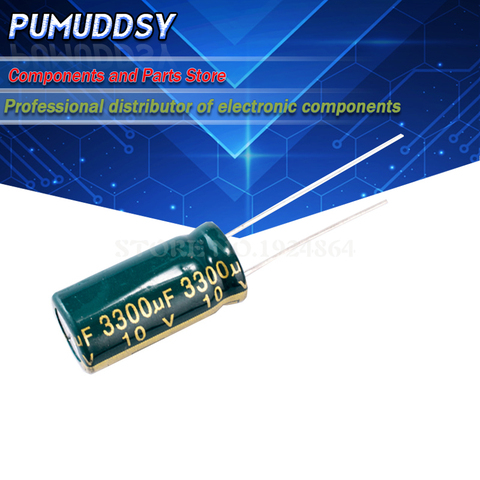 10PCS Higt quality 10V3300UF 10*20mm 3300UF 10V 10*20 Electrolytic capacitor ► Photo 1/2