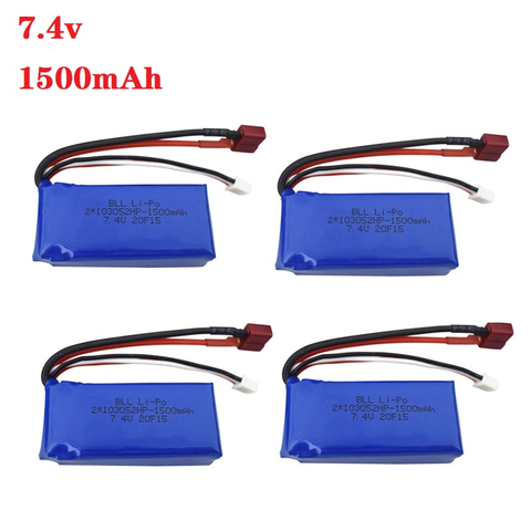 7,4 V 1500mAh + 7,4 v battery charger for A949 A959-B A969-B A979-B K929-B remote Control car 2s LiPo battery for Wltoys car ► Photo 1/5