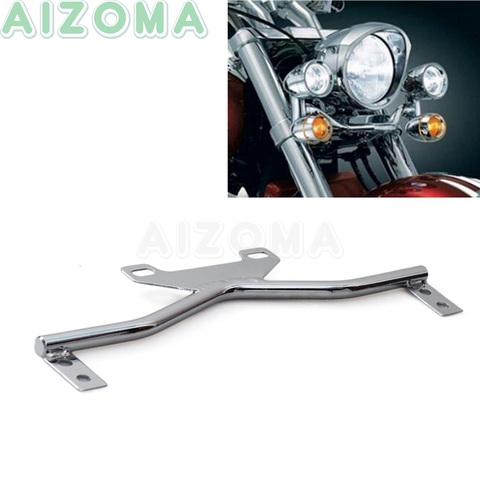 Motorcycles Front Driving Auxiliary Head Light LED Turn Signal Fog Lights Mount Bracket Bars For Kawasaki Honda VTX 1300 VT750 ► Photo 1/6