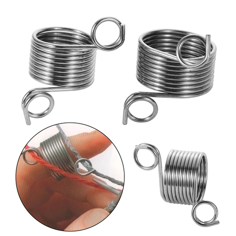 Hot 2 Size Ring Type Knitting Tools Finger Wear Thimble Yarn Spring Guides Stainless Steel Needle Thimble Sewing Accessories ► Photo 1/6