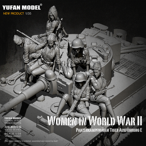 1/35 Resin Figure Kits German female tank soldier Model self-assembled(6 sets) YFWW-2065 ► Photo 1/3