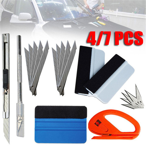 1/4/7 Pcs  Car Vinyl Tint Film Wrapping Felt Squeegee Cutter Installing Tool Kit ► Photo 1/4