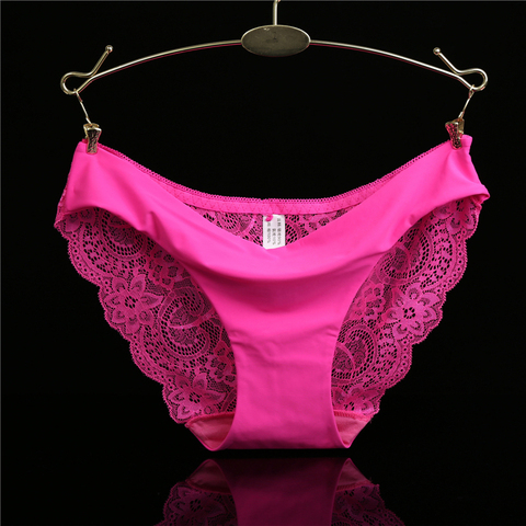 Sexy Women's Panties Seamless Lingerie Transparent Lace Bikini Briefs Plus size Lady Girl Underwear Cotton Fabric Intimates Top ► Photo 1/6