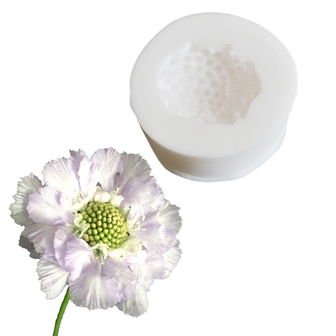 Scabiosa Stamen Heart Flower Veiner Silicone Mold Fondant Sugarcraft Gumpaste Resin Clay Water Paper Cake Decorating Tools M2396 ► Photo 1/3