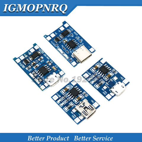 5pcs 5V Micro USB 1A 18650 TP4056 Lithium Battery Charging Board With Protection Charger Module 1A ► Photo 1/4