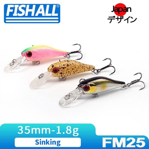 Truite Shad 35S Super Small Sinking Fishing Lure 35mm 1.8g Hard Plastic Wobbler Bait For Trout Bass Pike ► Photo 1/6
