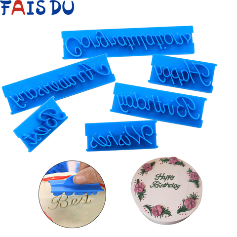 6pcs/Set Alphabet Number Letter DIY Baking Cake Mold Biscuit Cookie Stamp Embosser Fondant Decorating Tools ► Photo 1/6