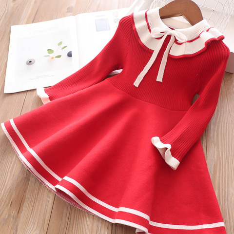 New Year Long Sleeve Sweater Dress Girls Princess Baby Girl Clothes Sweet Tutu Party Dresses Christmas Little Girl Clothes ► Photo 1/6