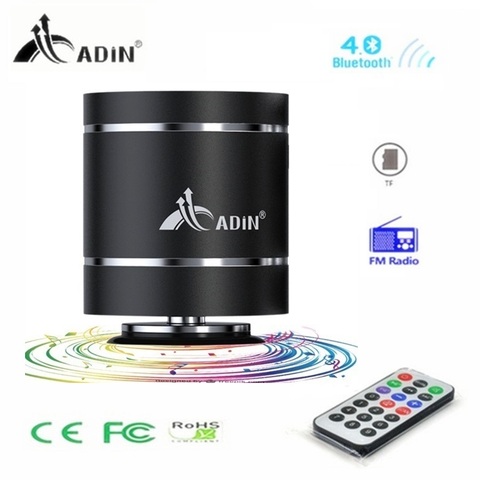 Adin Remote Control 20W metal vibration wireless bluetooth speaker fm radio HiFi Bass hands free TF Subwoofer Speakers MIC ► Photo 1/6