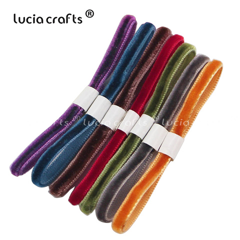 Lucia Crafts Mixed 7 Colors  3mm Single Face Velvet Ribbon For Hair Bow DIY Decor Craft T0704 ► Photo 1/4
