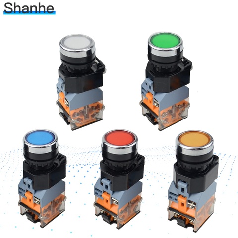 with  LED Indicator light 22mm Push Button Switch 12V 24V 220V 380V ► Photo 1/6