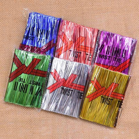 800pcs Multicolor Wire Metallic Twist Ties for Candy Bag Baking Packaging Cello Bags Ligation Lollipop Dessert Sealing Twist Tie ► Photo 1/6