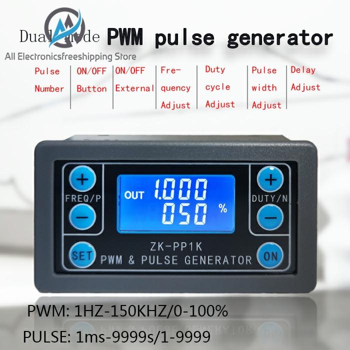 LCD Digital PWM Signal Generator pulse frequency duty cycle adjustable square wave rectangular wave signal function generator ► Photo 1/6