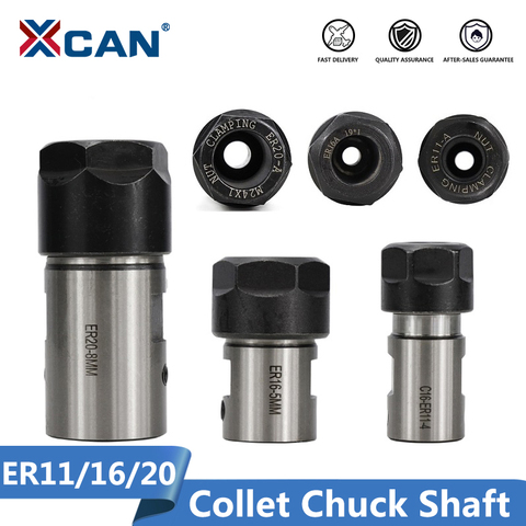 XCAN 1pc ER11 ER16 ER20 Collet Chuck Shaft Lathe Tools Spindle Extension Rod 4mm 5mm 6mm 6.35mm 8mm 10mm 12mm 14mm 16mm ► Photo 1/6