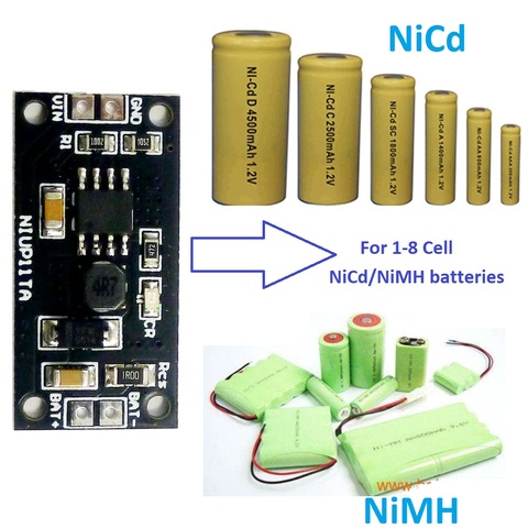 1-8s 1.2V-9.6V NiMH NiCd Rechargeable Battery Charger Charging Module Board Input DC 5V ► Photo 1/6