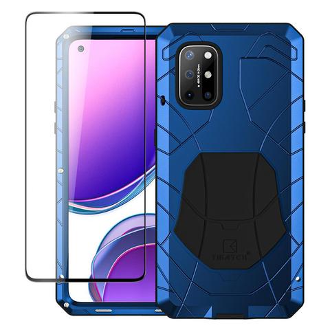 For Oneplus 8T Phone Case Hard Aluminum Metal Cover with Tempered Glass Screen Protector Heavy Duty Shell One Plus Accessories ► Photo 1/6