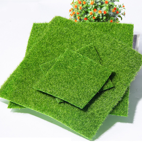 1Pc 15*15/30*30cm Artificial Grassland Grass Lawn Turf Grass DIY Green Fake Plants for Garden Decor Building Model Supplies ► Photo 1/6